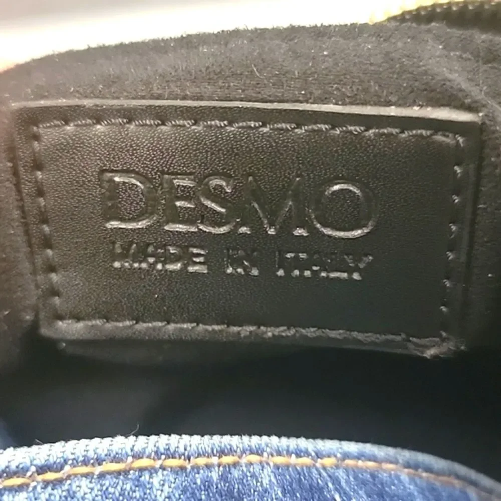 Desmo Made in Italy black Soft leather Shoulder Bag, Slouch Hobo Silver Hardware